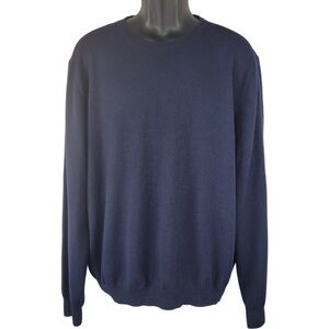 Davis & Squire Men’s extra fine merino Wool crewneck Sweaters navy color XXL
